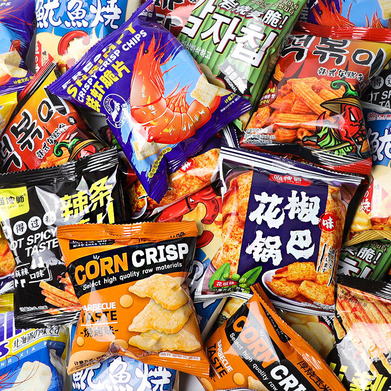 喵馋师网红膨化零食大礼包送女友生日礼物休闲解馋食品虾片锅巴