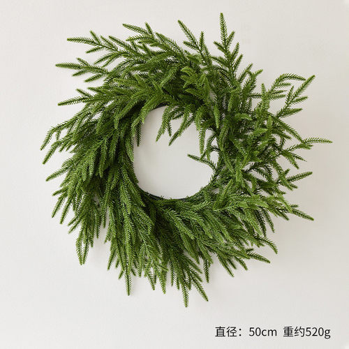 圣诞节软胶花环垂感pe装饰圣诞花环门挂圣诞场景装饰布置