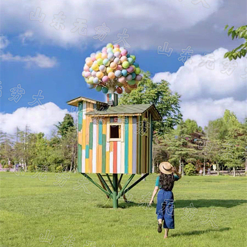 热销网红飞屋环游景区记引流设备椭圆七彩pe气球防腐木悬浮小屋,节庆用品/礼品,拉花,淘宝优惠券,粉丝福利购,淘宝优惠卷