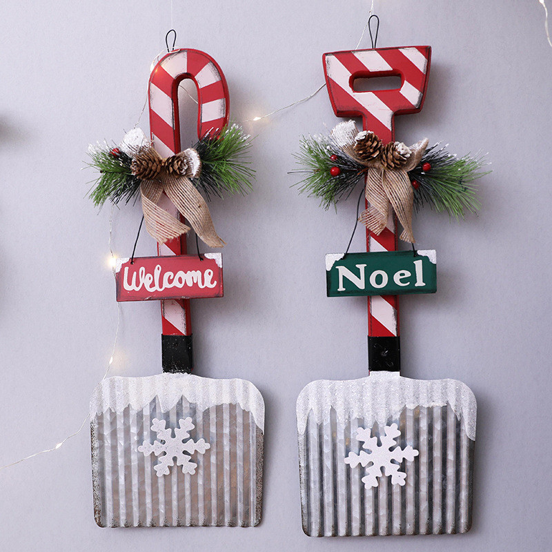 圣诞节装饰品木质铁锹立体墙壁挂件挂饰家庭室内室外摆饰气氛布置