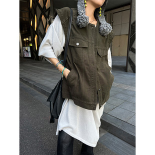 牛仔马甲女款2025新款春秋宽松马夹叠穿无袖坎肩早秋外穿