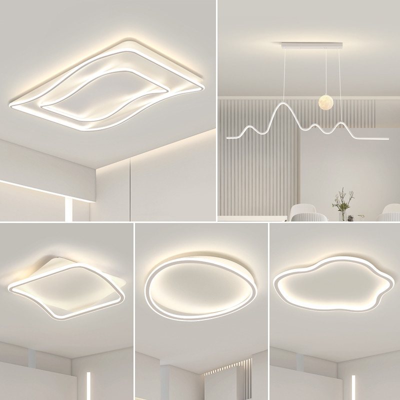 热销客厅灯现代简约大气led智能极简吸顶灯线条灯具全屋套餐组合