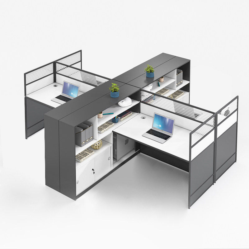 办公桌椅组合办公室简约现代职员办公桌2/4/6人工位屏风隔断北京