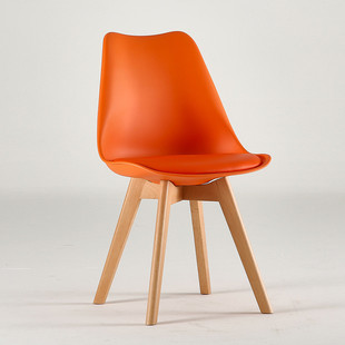 伊姆斯北欧餐椅简约郁金香靠背桌椅休闲办公时尚接待洽谈塑料椅子