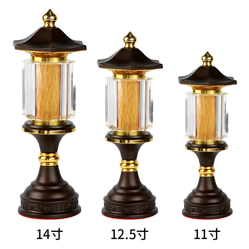 聚插电水晶宫灯神社灯14寸佛具用品玉堂led佛前供灯佛具用品批发