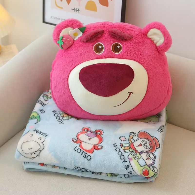 背草莓熊抱枕办公室午睡毯子三眼仔车载腰靠卡通沙发床头休闲靠垫,居家布艺,靠垫/抱枕,淘宝优惠券,粉丝福利购,淘宝优惠卷