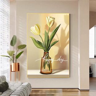 客厅装饰画奶油花卉风简约大气玄关走廊过道挂画卧室餐厅单幅壁画