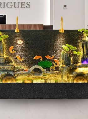 热销流水喷泉水幕墙摆件屏风隔断景观大型庭院花园公司酒店客厅装