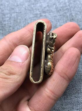 厘米仿古复古做旧纯铜黄铜貔貅皮带扣配饰装饰孔宽4.2批发