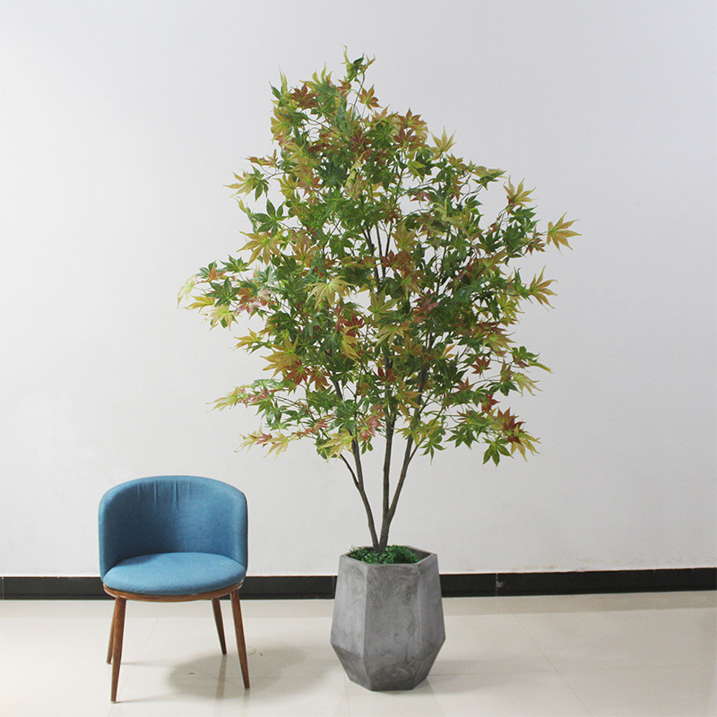 仿真枫树红绿枫树四季红黄绿造景仿真树大型绿植室内用酒店装饰树