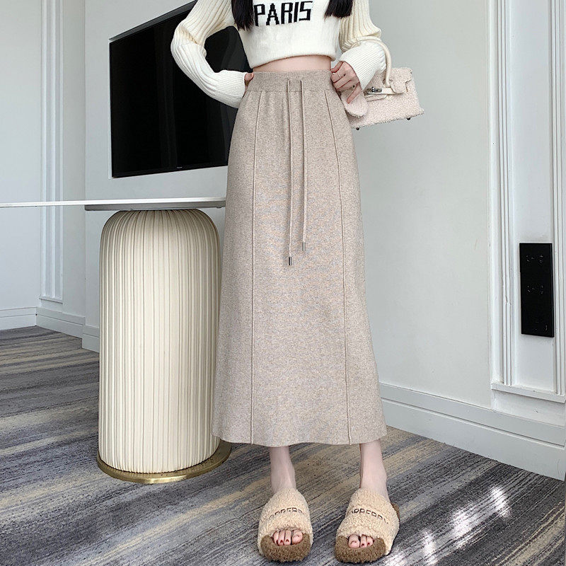 毛线女秋2025新款显瘦冬季开叉垂感a字直筒包臀裙,女装/女士精品,半身裙,淘宝优惠券,粉丝福利购,淘宝优惠卷