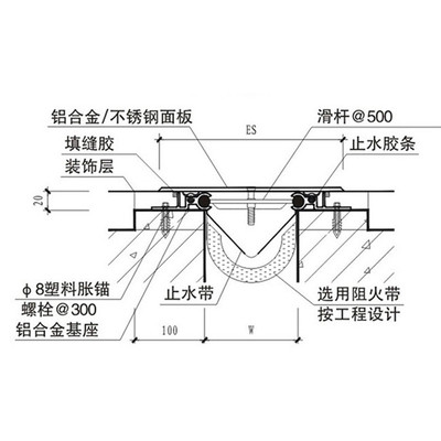 厂家直供地面盖板变形缝ftm铝合金建筑金属平面型伸缩缝
