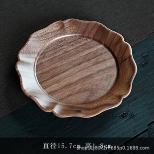 fas级北美黑胡桃木壶承干泡台紫砂实木吸水竹编垫盘禅意养壶垫