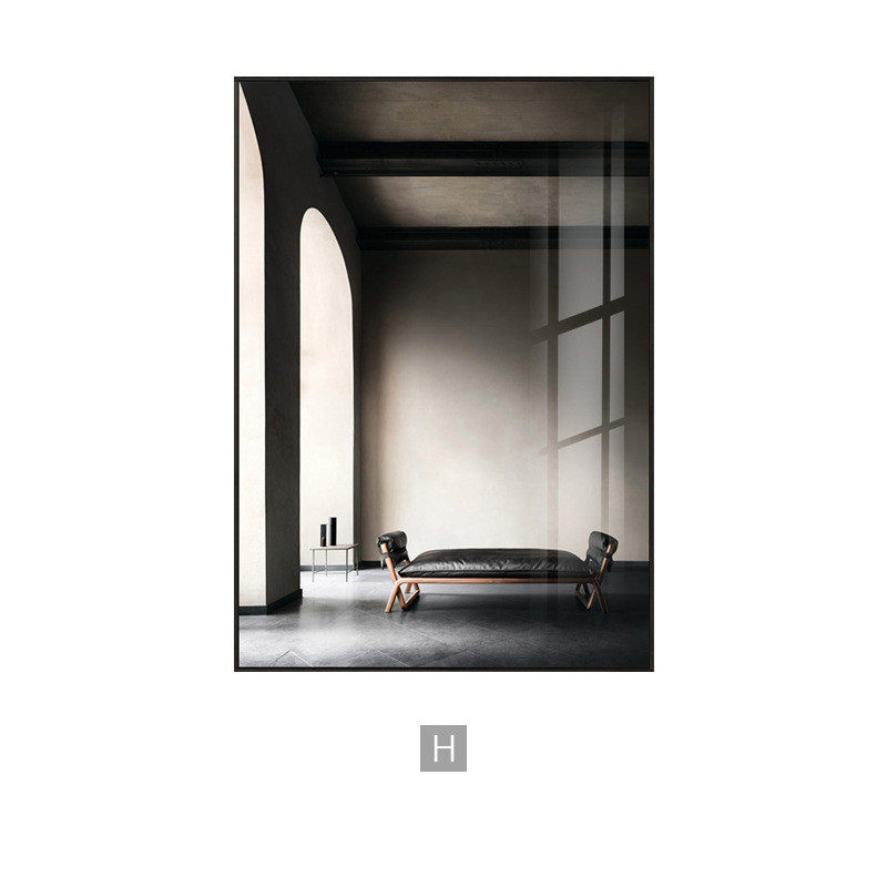 轻奢抽象玄关装饰画现代简约客厅挂画艺术建筑壁画空间极简