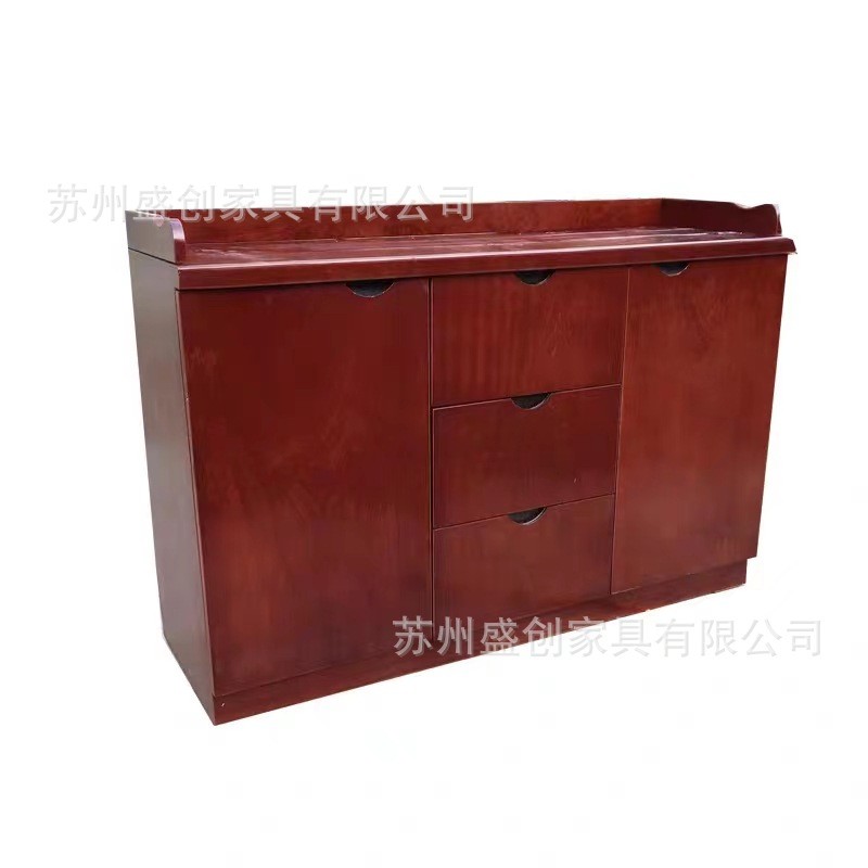 茶水柜三门贴木皮餐边柜矮柜储物碗柜中式二门油漆柜