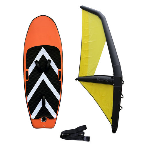 热销黄黑款充气冲浪板风帆风筝手持式海上冲浪帆桨板充气风帆配套