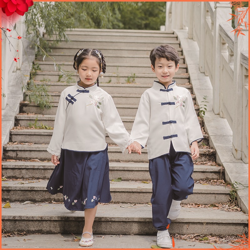 儿童民国风五四青年装中国风唱服诗朗诵小学生班服国学服