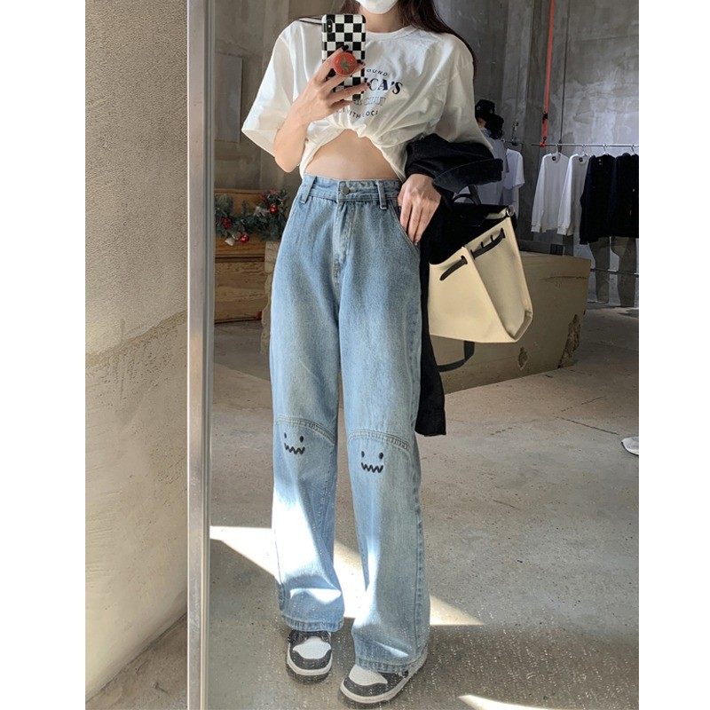 特大码300斤牛仔阔腿裤女夏季新款小众宽松直筒显瘦长裤,女装/女士精品,大码裤装,淘宝优惠券,粉丝福利购,淘宝优惠卷