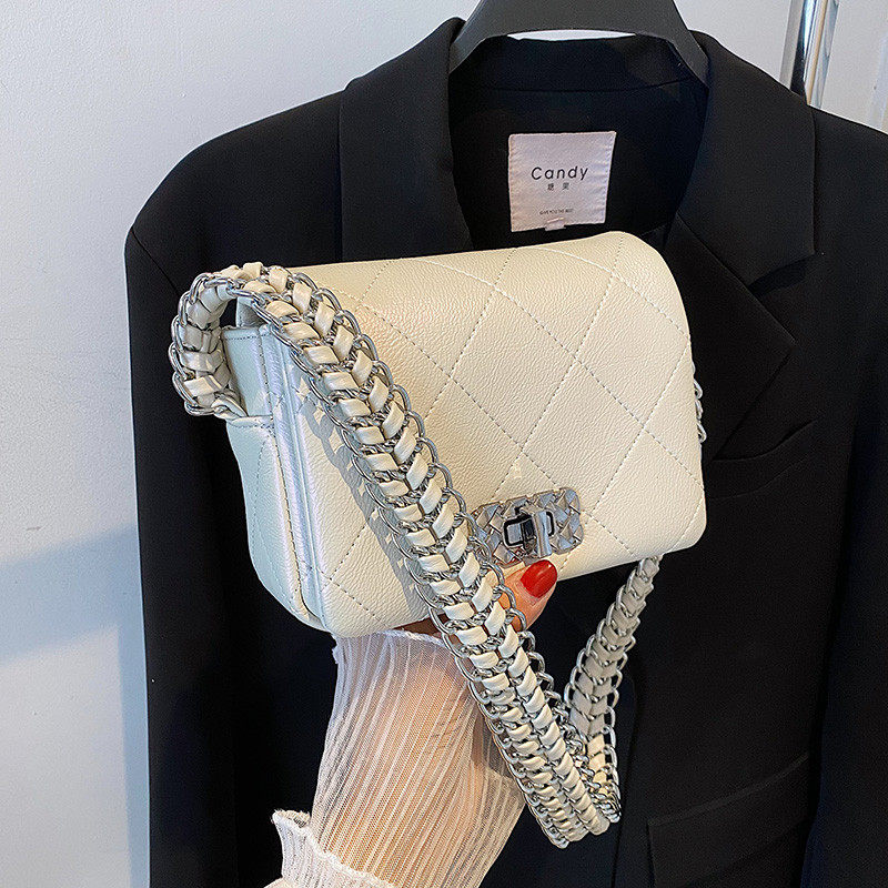 小众设计编织粗链条单肩腋下包包女2025新款高级感甜酷时尚,箱包皮具/热销女包/男包,小方包,淘宝优惠券,粉丝福利购,淘宝优惠卷