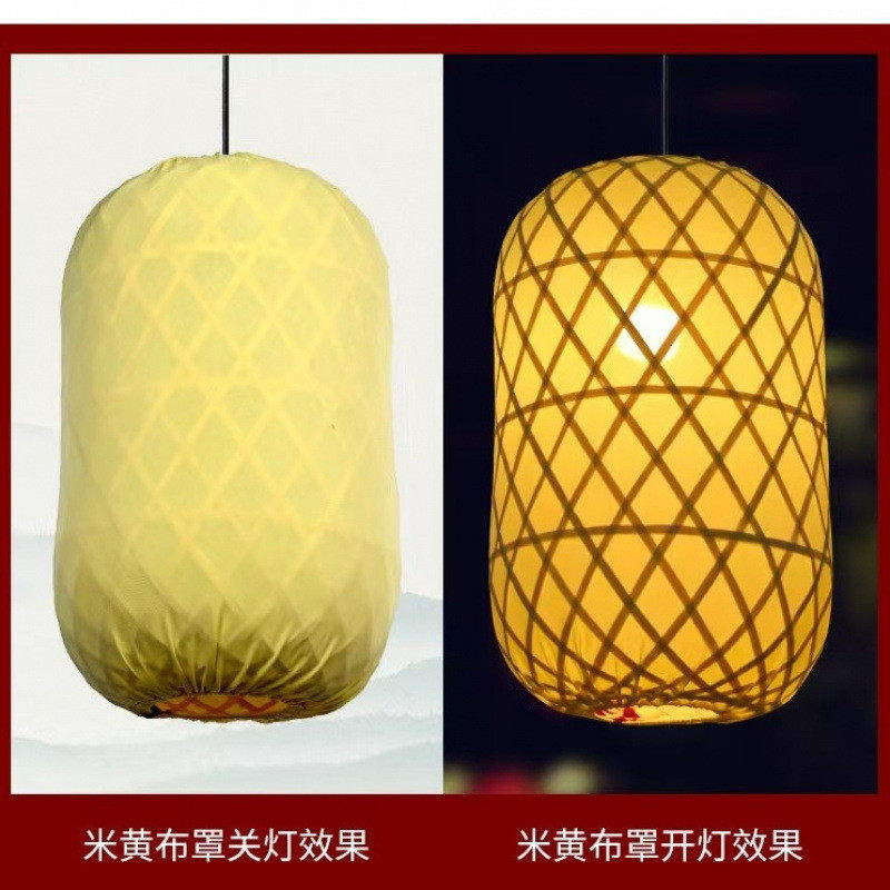 手工竹编灯笼广告印字新中式户外古风吊灯农家院饭店民宿外贸批发