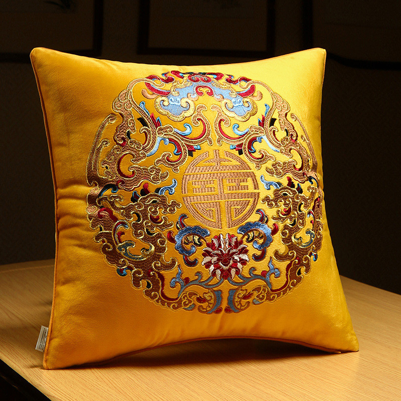 中式抱枕中国风沙发客厅含高档靠垫护腰靠枕芯腰枕床头靠背垫抱枕