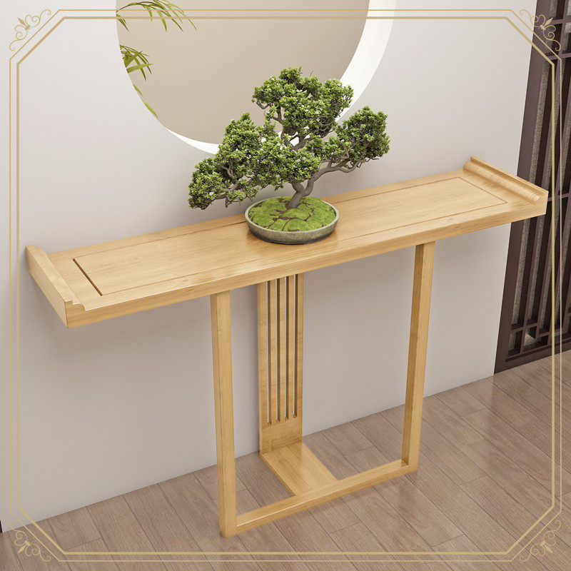 热销aw新中式实木玄关桌简约现代门厅玄关台酒店走廊端景台窄条案