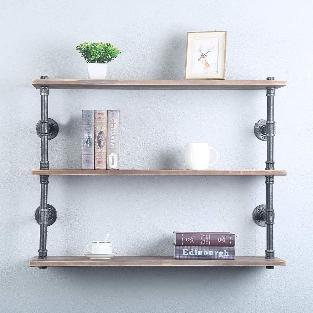 热销美式工业风壁挂架3层实木书架多层置物架单元书架铁艺壁挂架,商业/办公家具,置物架/陈列架/储物架/展示架,淘宝优惠券,粉丝福利购,淘宝优惠卷