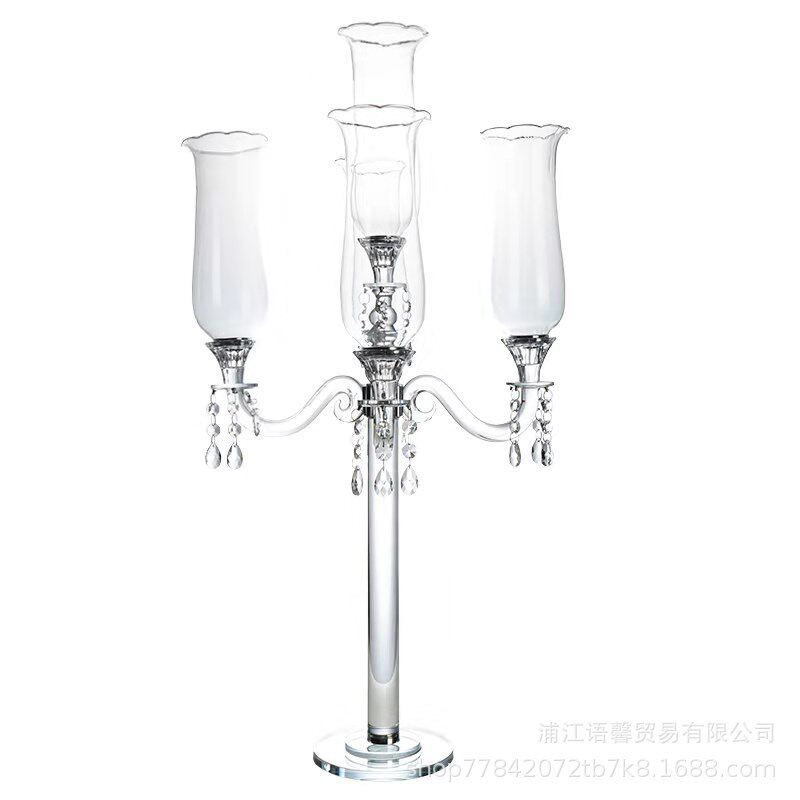 欧式ktv蜡烛台婚庆婚礼烛台样板房水晶装饰摆件装饰品玻璃烛台