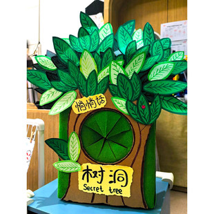 幼儿园小学美工区中大班自制教玩具区角倾听表征创意悄悄话树洞