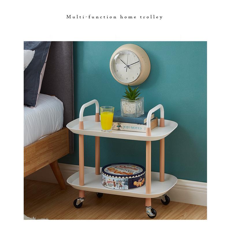 小推车置物架ins卧室床头柜客厅边几收纳架可移动带轮小茶几批发