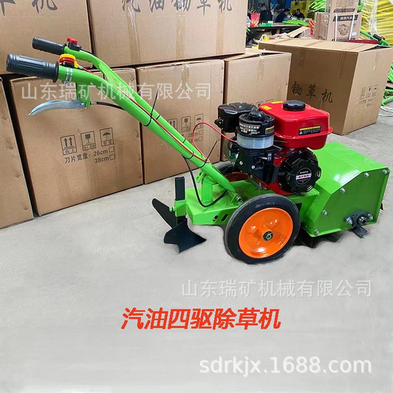 热销除草机手推汽油自走式锄草机碎草开沟除草松土果园菜园开荒整
