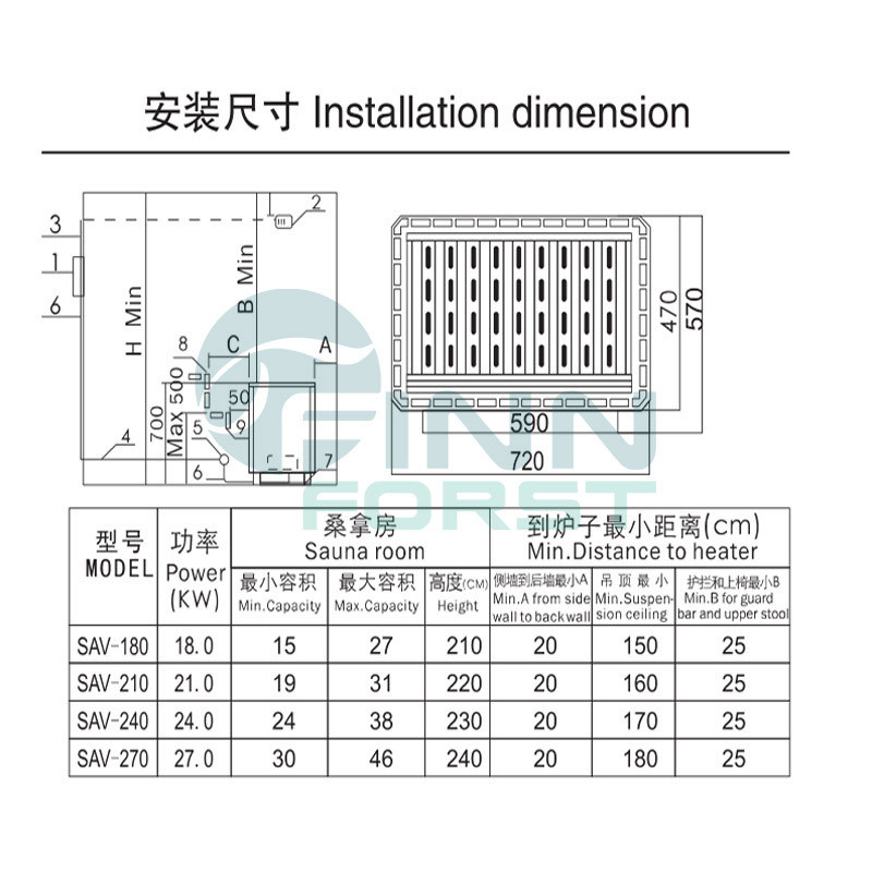 不锈钢外控桑拿炉9干12管管蒸炉桑拿房设备汗蒸房设备厂家供应