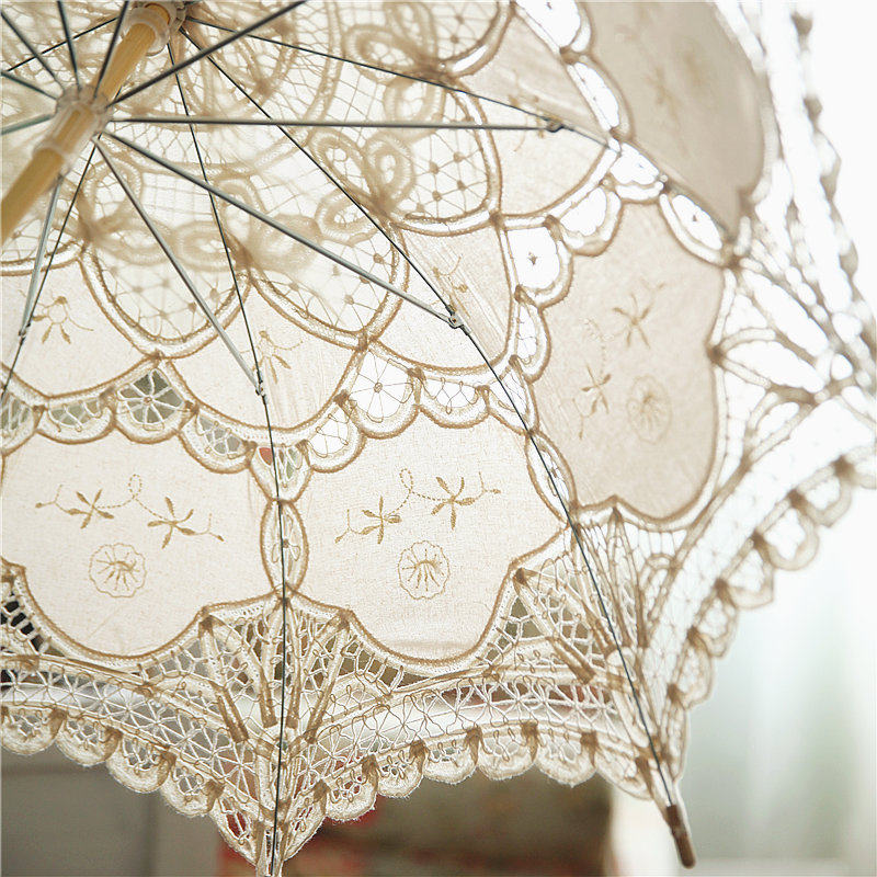 热销沛欣洋伞女婚庆结婚新娘伞大红伞复古风蕾丝宫廷工艺伞拍照王