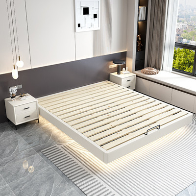 悬浮榻榻米床架子排骨架简约现代不带床头的双人全实木小户型床架