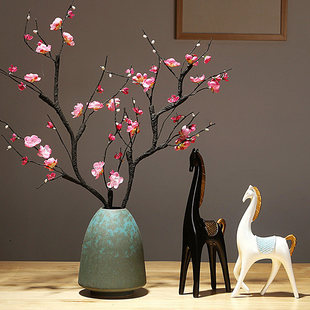 插腊梅花的花瓶摆在客厅餐桌上电视柜两边入户玄关摆件新中式高端