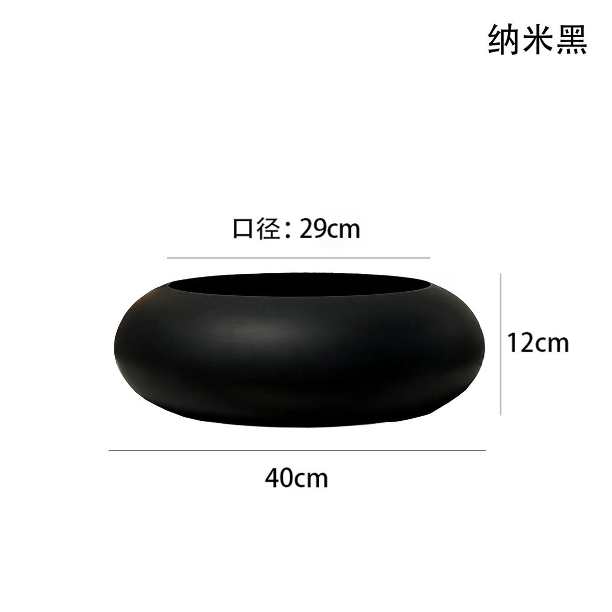 40cm口径纳米金盆铁艺花盆花器金属银柳蝴蝶兰器仿真花新中式摆件