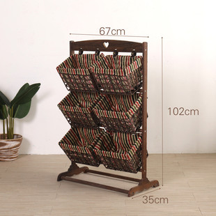 td61吊款 实木 置物架 收纳架 卧室客厅通用书报架 多层储物处理