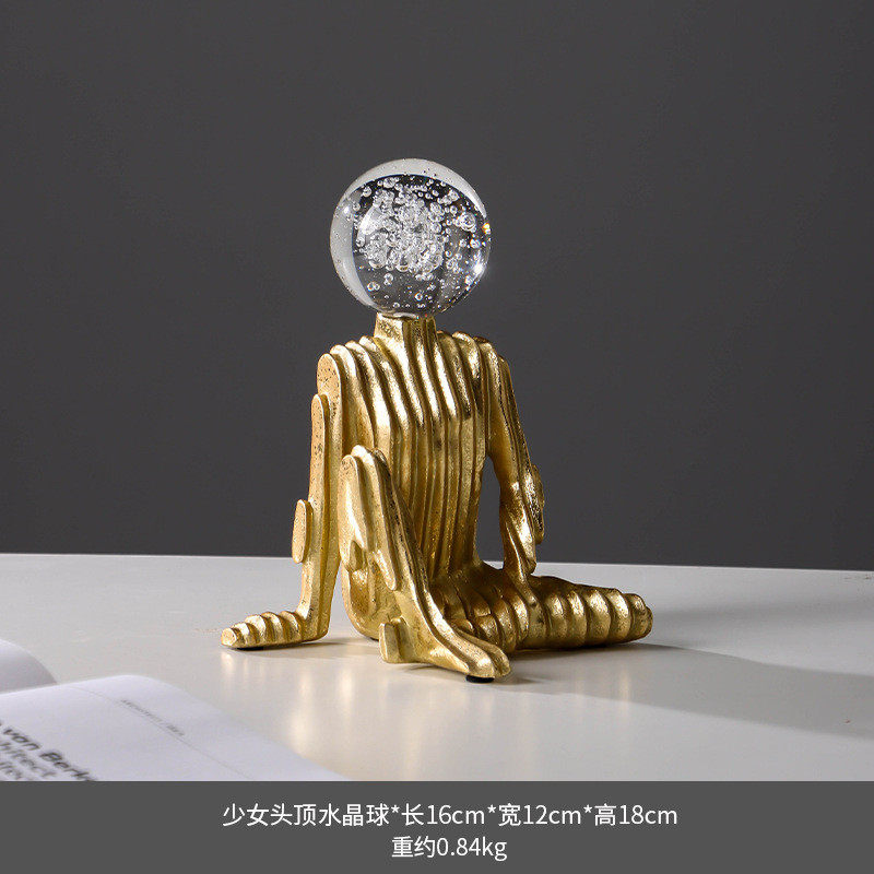 客厅装饰品电视柜摆件软装高级感雕塑艺术抽象摆件人物酒店工艺品