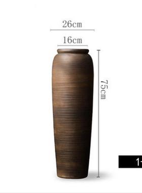 落地大花瓶中式陶瓷花器居家现代复古轻奢陶罐风格客厅摆件景德镇