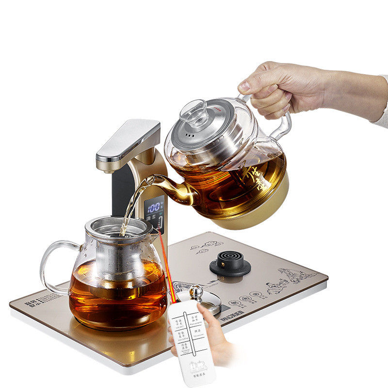 美能迪电动上水煮茶壶漏斗式蒸茶全自动电热旋转加水保温烧水壶