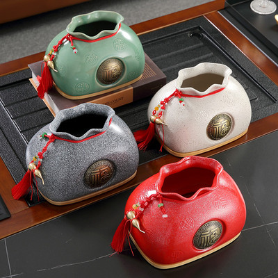 中式创意抽纸盒客厅家用简约轻奢餐厅纸巾盒高档欧式陶瓷餐巾纸盒