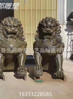 铸铜狮子动物铜大型纯铜故宫雕塑狮子公司小区门口景观摆件