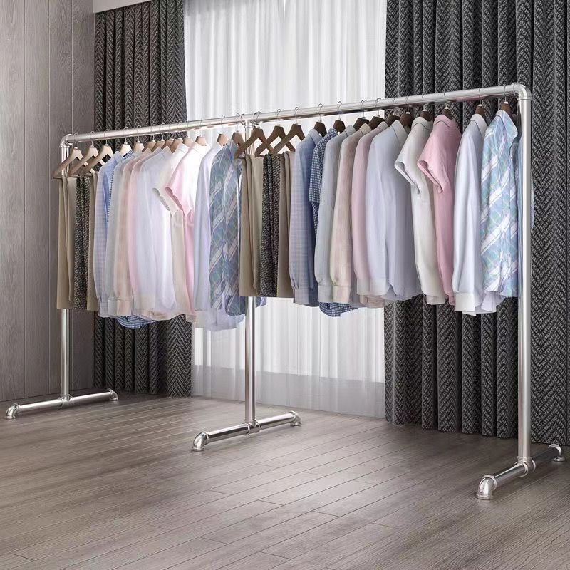 加厚镀锌钢管晾衣架单杆晒衣架室内阳台挂衣架户外落地立式衣芳素