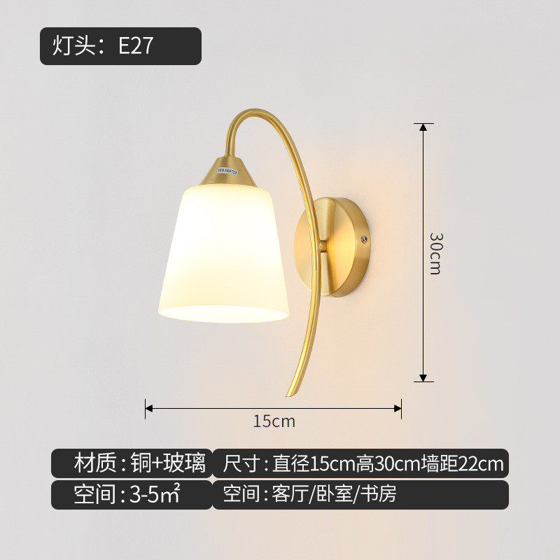 简约化妆温馨浪漫双头玫瑰花床头壁灯墙壁装饰全铜梳妆台灯过道灯