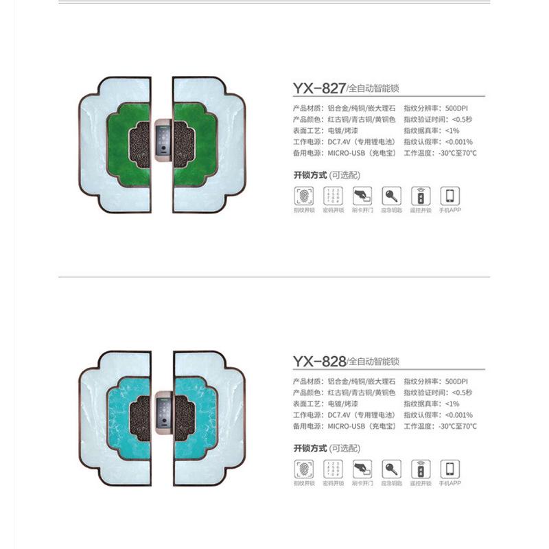 嵌入式精雕指纹密码锁分体式豪华双开别墅铸铝门门把手铝合金精雕