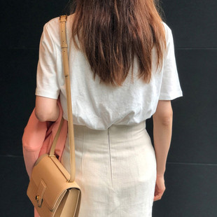 上衣内搭打 新品 白色t恤女夏季 棉质短袖 宽松纯白t恤不透纯色基础款