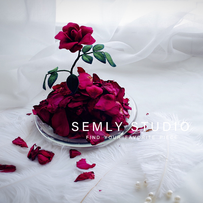 【SEMLY STUDIO 】[材料包]美女野兽欧式立体刺绣仿真玫瑰diy手工