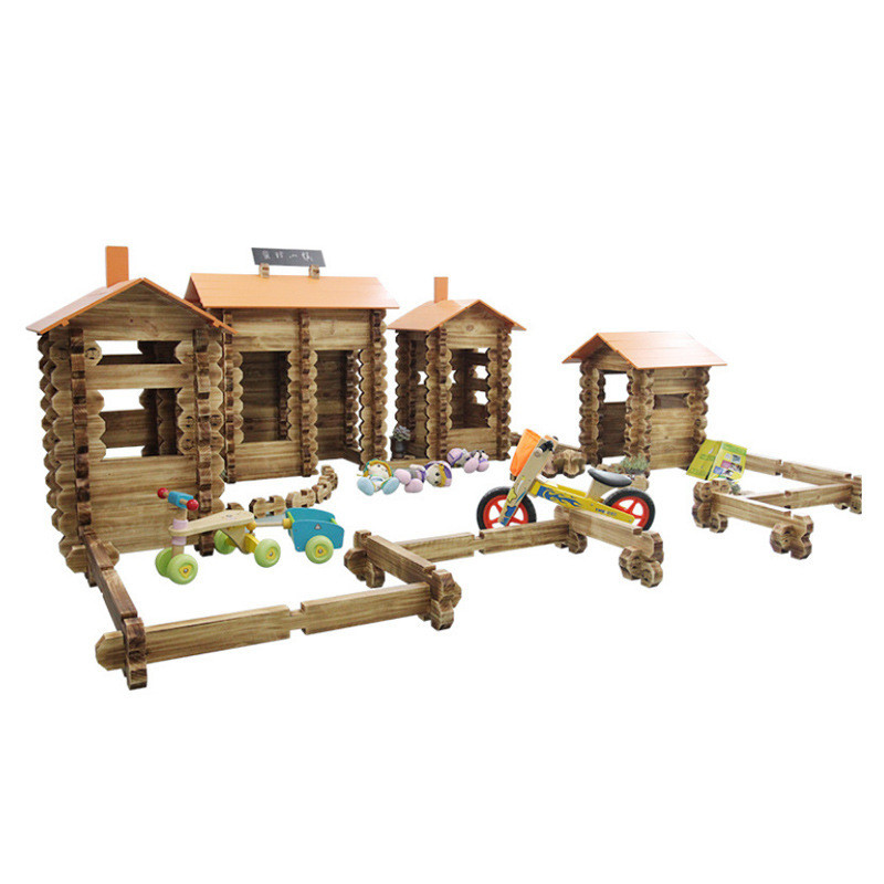 热销幼儿园大型碳化童话巧匠积木安吉游戏户外小镇建构搭建儿童清