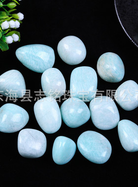 一斤天然天河石滚石amazonite石香薰淘矿石鱼缸盆栽造景石