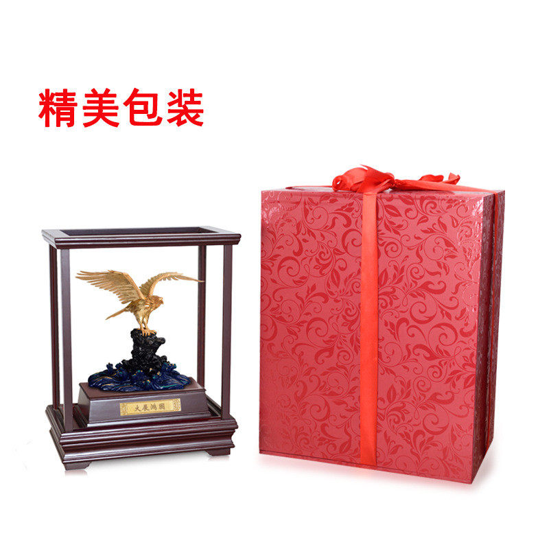 厂家直销金箔摆件实木中式办公室开业金箔鸿图大展摆件现货批发